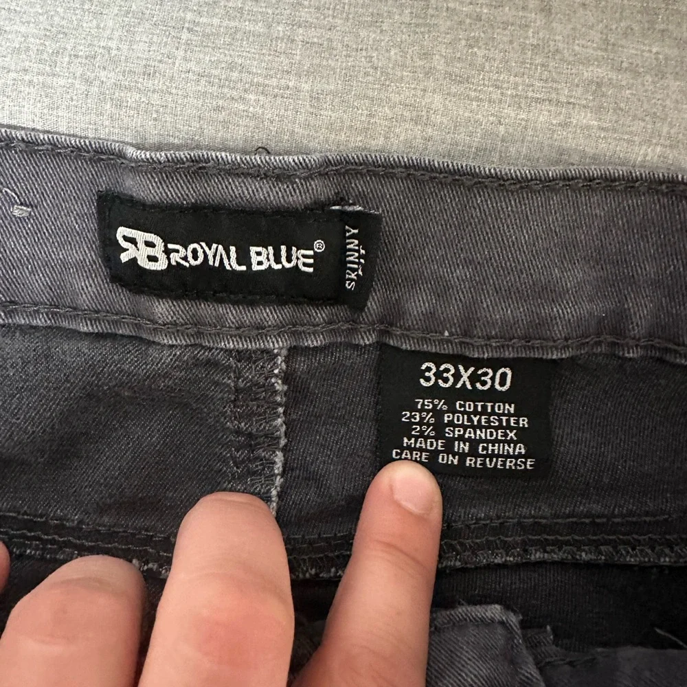 Royal Blue Mens Dark Gray Jeans - Picture 4 of 10